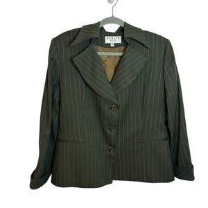 Renlyn Vintage Olive Green Pinstripe Blazer
